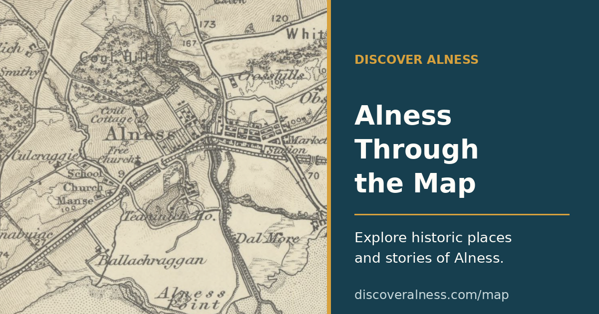 Historical map artwork of Alness